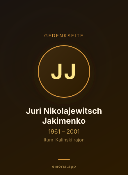 Gedenkportrait von Juri Nikolajewitsch Jakimenko