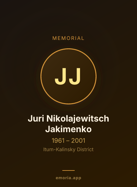 Memorial portrait of Juri Nikolajewitsch Jakimenko
