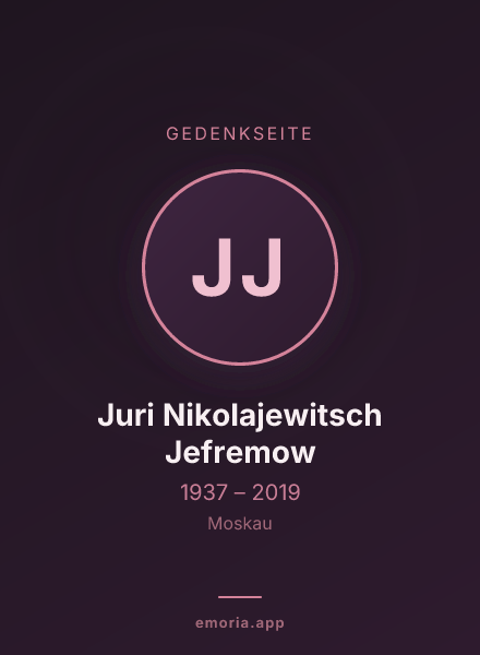 Gedenkportrait von Juri Nikolajewitsch Jefremow