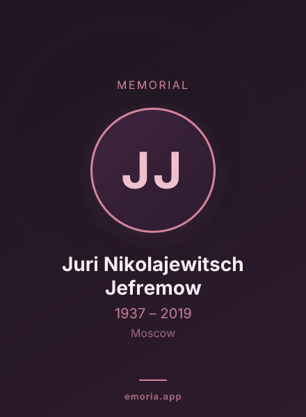 Memorial portrait of Juri Nikolajewitsch Jefremow