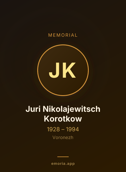 Memorial portrait of Juri Nikolajewitsch Korotkow