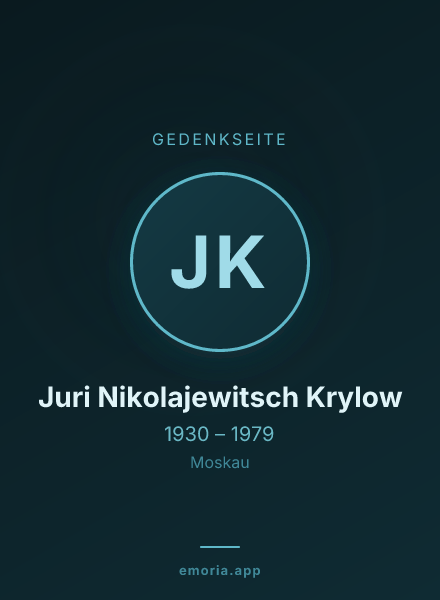 Gedenkportrait von Juri Nikolajewitsch Krylow