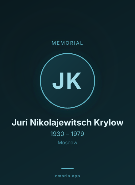 Memorial portrait of Juri Nikolajewitsch Krylow