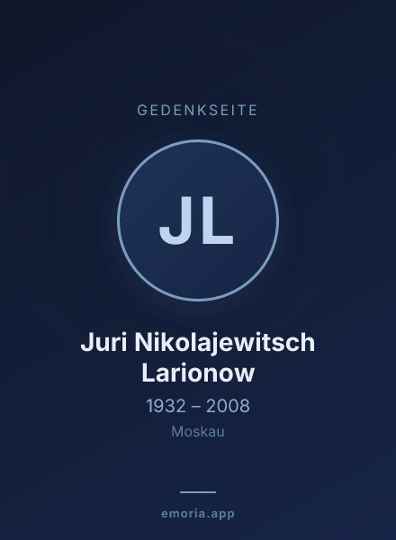 Gedenkportrait von Juri Nikolajewitsch Larionow