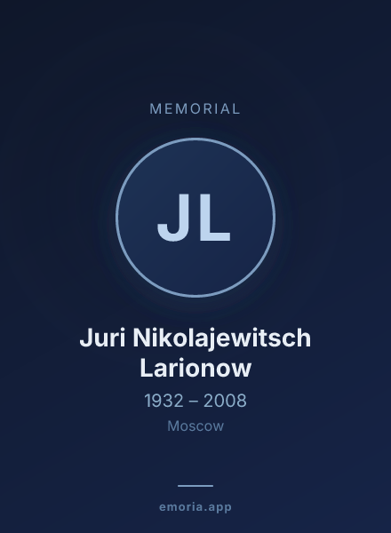 Memorial portrait of Juri Nikolajewitsch Larionow