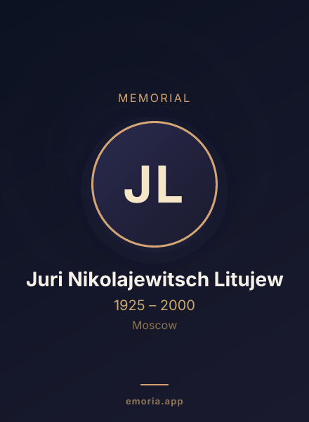 Memorial portrait of Juri Nikolajewitsch Litujew