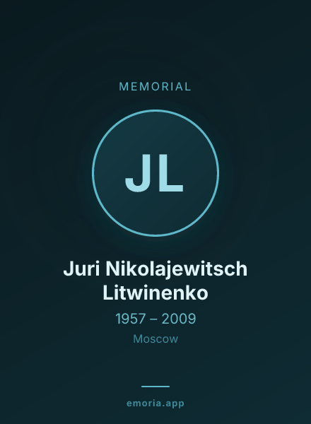 Memorial portrait of Juri Nikolajewitsch Litwinenko
