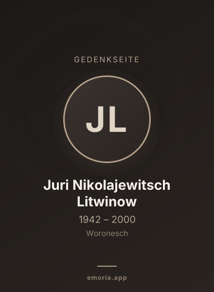 Gedenkportrait von Juri Nikolajewitsch Litwinow