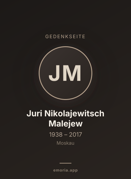 Gedenkportrait von Juri Nikolajewitsch Malejew
