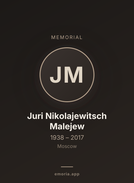 Memorial portrait of Juri Nikolajewitsch Malejew
