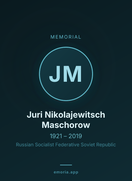 Memorial portrait of Juri Nikolajewitsch Maschorow