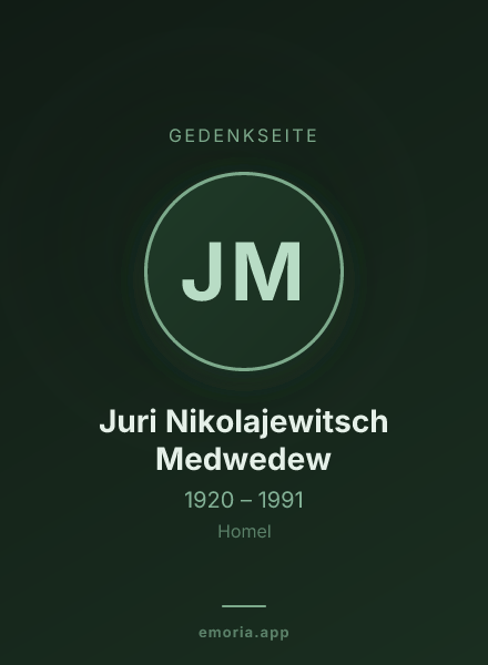 Gedenkportrait von Juri Nikolajewitsch Medwedew
