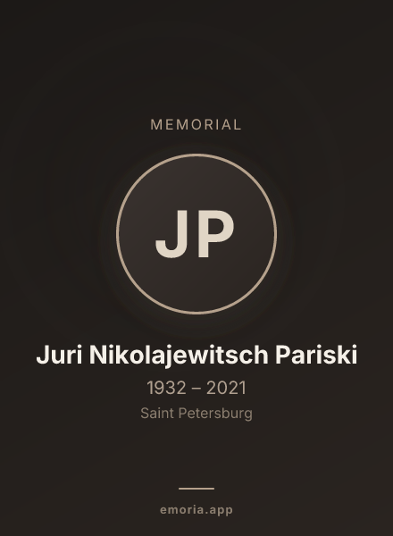 Memorial portrait of Juri Nikolajewitsch Pariski