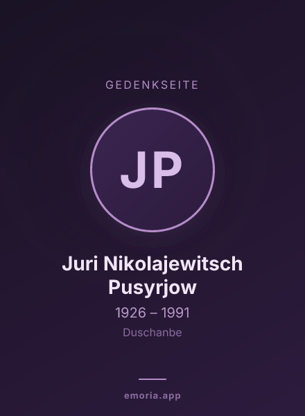 Gedenkportrait von Juri Nikolajewitsch Pusyrjow