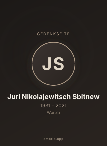 Gedenkportrait von Juri Nikolajewitsch Sbitnew