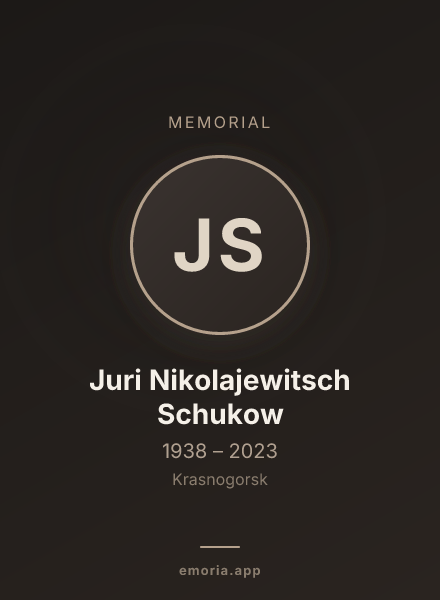 Memorial portrait of Juri Nikolajewitsch Schukow