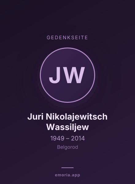 Gedenkportrait von Juri Nikolajewitsch Wassiljew