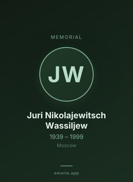 Memorial portrait of Juri Nikolajewitsch Wassiljew