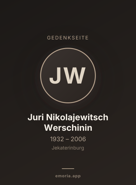 Gedenkportrait von Juri Nikolajewitsch Werschinin