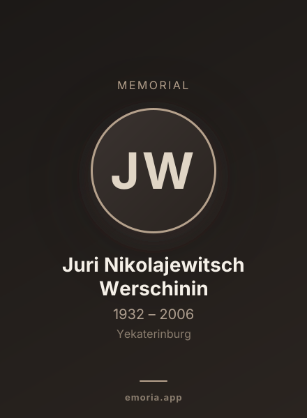 Memorial portrait of Juri Nikolajewitsch Werschinin