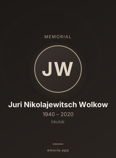 Memorial portrait of Juri Nikolajewitsch Wolkow