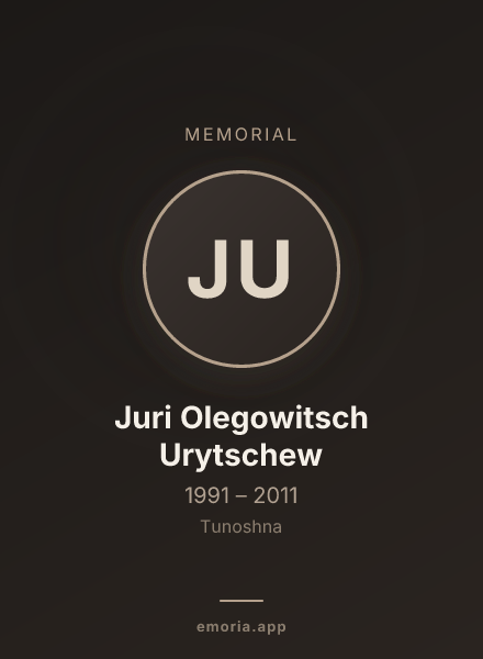 Memorial portrait of Juri Olegowitsch Urytschew