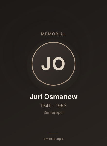 Memorial portrait of Juri Osmanow