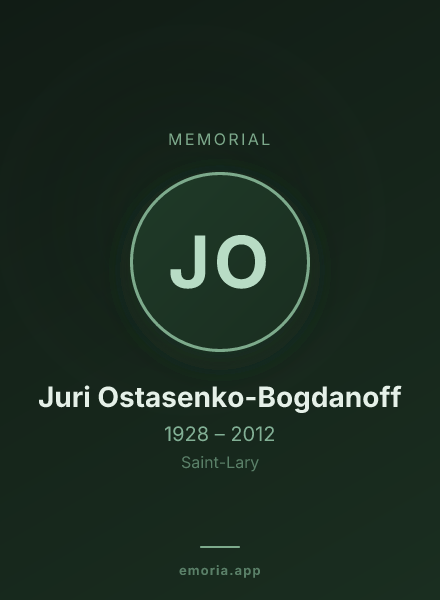 Memorial portrait of Juri Ostasenko-Bogdanoff