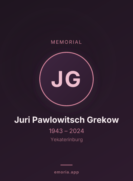 Memorial portrait of Juri Pawlowitsch Grekow