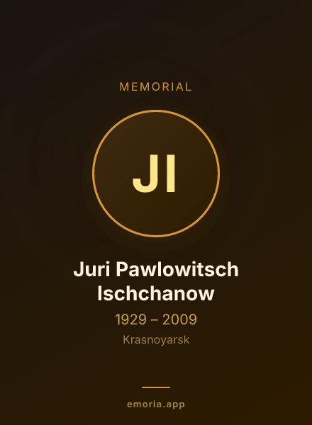 Memorial portrait of Juri Pawlowitsch Ischchanow