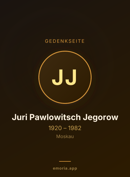 Gedenkportrait von Juri Pawlowitsch Jegorow