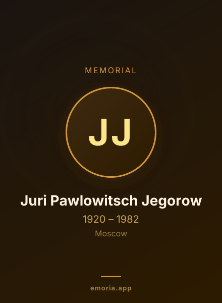 Memorial portrait of Juri Pawlowitsch Jegorow