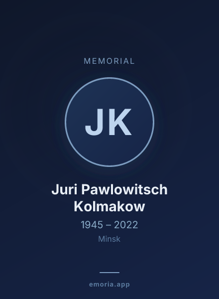 Memorial portrait of Juri Pawlowitsch Kolmakow