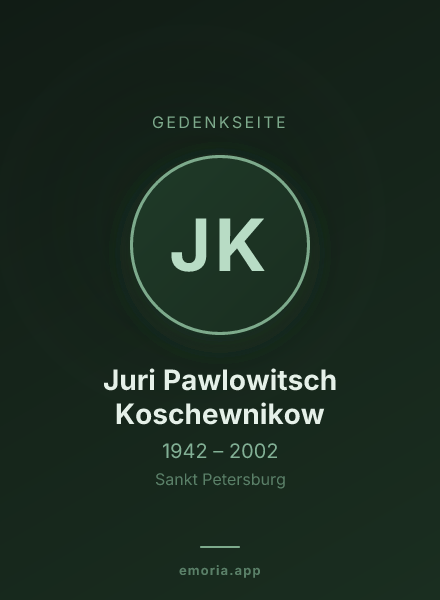 Gedenkportrait von Juri Pawlowitsch Koschewnikow