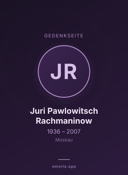 Gedenkportrait von Juri Pawlowitsch Rachmaninow