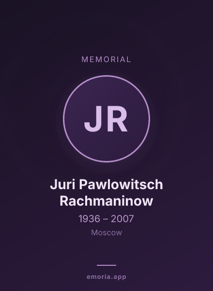 Memorial portrait of Juri Pawlowitsch Rachmaninow