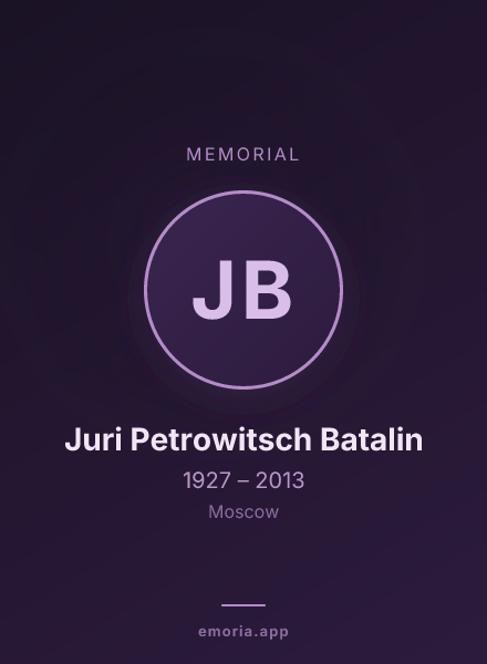 Memorial portrait of Juri Petrowitsch Batalin