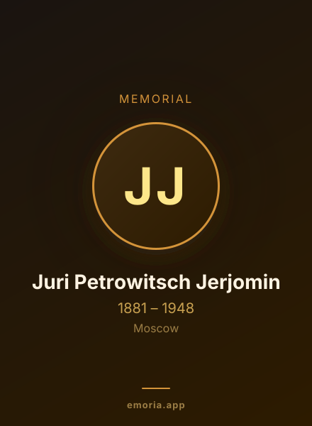 Memorial portrait of Juri Petrowitsch Jerjomin