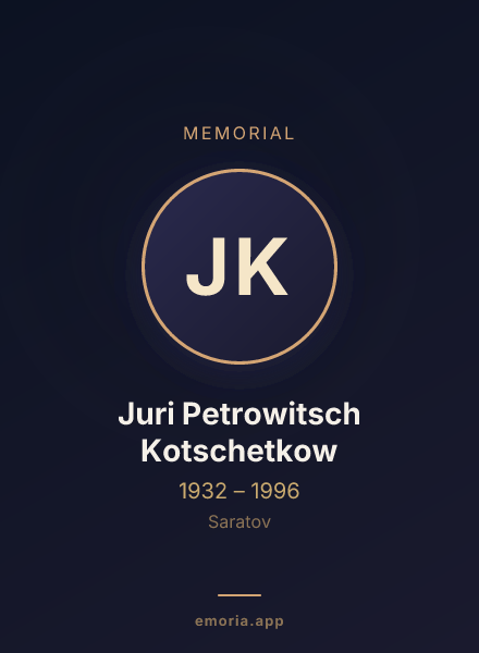 Memorial portrait of Juri Petrowitsch Kotschetkow