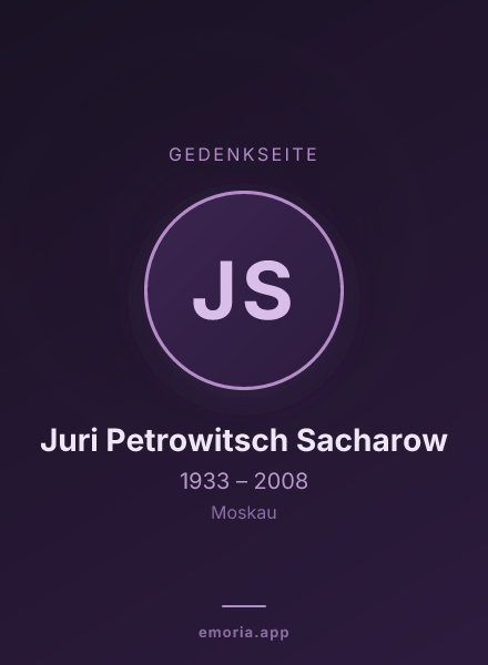 Gedenkportrait von Juri Petrowitsch Sacharow