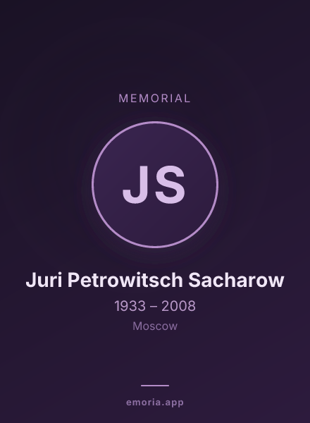 Memorial portrait of Juri Petrowitsch Sacharow