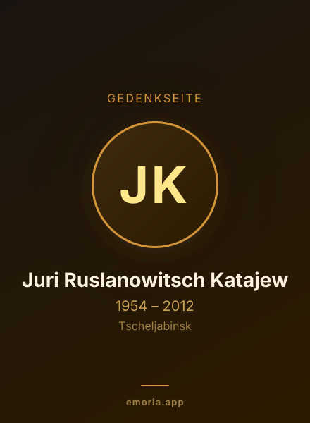 Gedenkportrait von Juri Ruslanowitsch Katajew