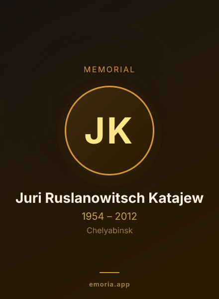 Memorial portrait of Juri Ruslanowitsch Katajew