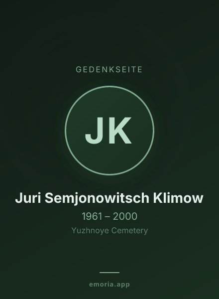 Gedenkportrait von Juri Semjonowitsch Klimow