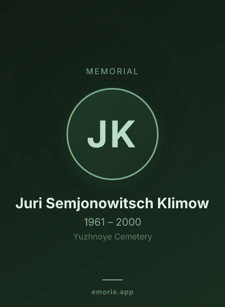 Memorial portrait of Juri Semjonowitsch Klimow