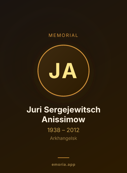 Memorial portrait of Juri Sergejewitsch Anissimow