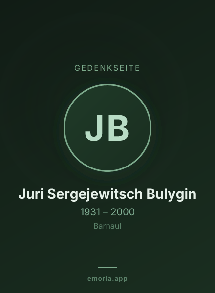 Gedenkportrait von Juri Sergejewitsch Bulygin