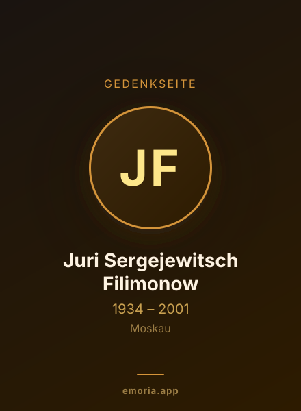 Gedenkportrait von Juri Sergejewitsch Filimonow