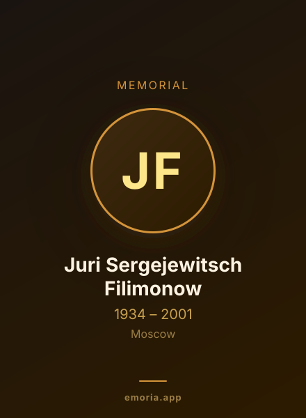 Memorial portrait of Juri Sergejewitsch Filimonow