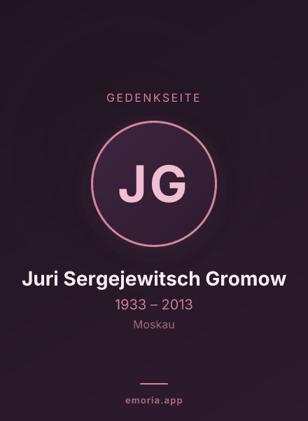 Gedenkportrait von Juri Sergejewitsch Gromow
